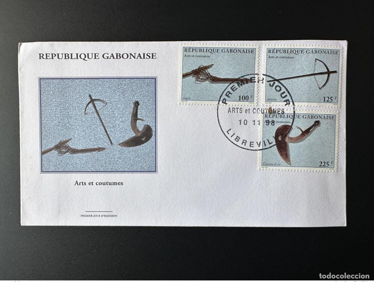 Sellos: Gab&oacute;n 1999 Mi. 1466 - 1468 FDC Primer d&iacute;a Artes y costumbres Artesan&iacute;a &iexcl;Arte raro!