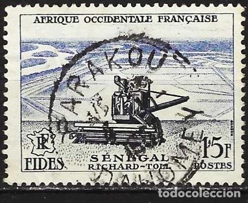 Sellos: &Aacute;frica occidental francesa (AOF) 1956 - Mi 78 - YT 58 - Cosechadora