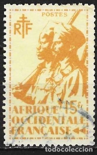 Sellos: &Aacute;frica occidental francesa (AOF) 1945 - Mi 21 - YT 21 - Soldado de infanter&iacute;a
