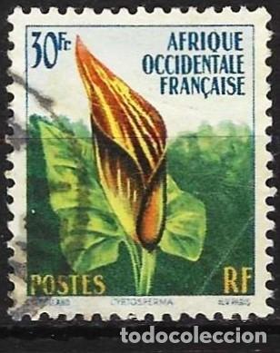 Sellos: &Aacute;frica occidental francesa (AOF) 1958 - Mi 97 - YT 70 - Flor