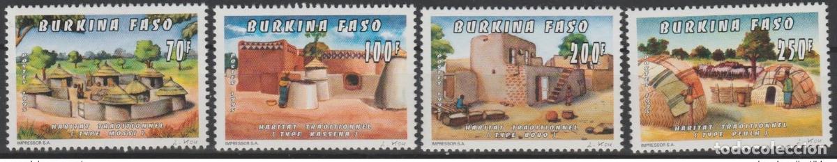 Sellos: Burkina Faso 1995 Mi. A-D1356 Vivienda tradicional Siedlung Architecture 4 val.