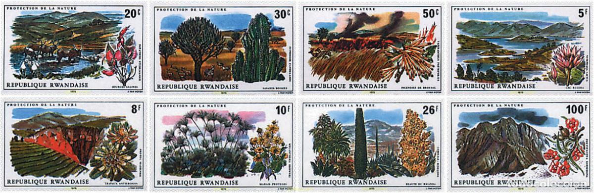 Sellos: 100200 MNH RUANDA 1975 PROTECCION DE LA NATURALEZA