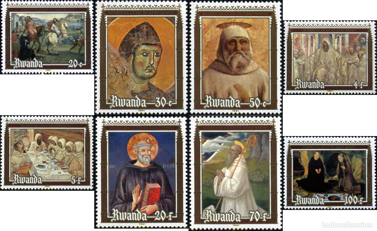 Sellos: 56563 MNH RUANDA 1981 1500 ANIVERSARIO DEL NACIMIENTO DE SAN BENEDICTO DE NURSIA