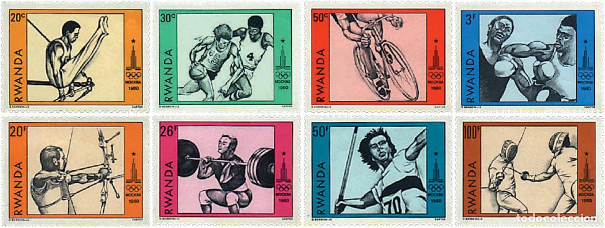Sellos: 52263 MNH RUANDA 1980 22 JUEGOS OLIMPICOS VERANO MOSCU 1980