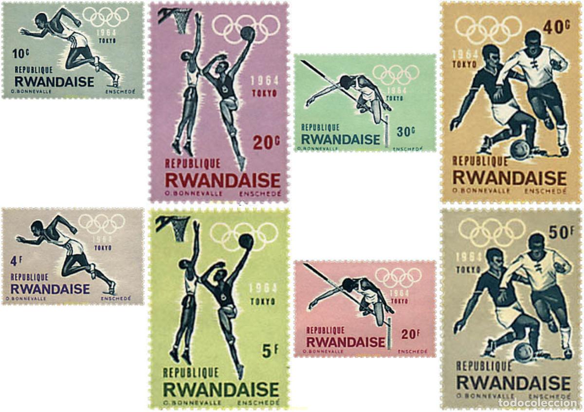 Sellos: 52256 MNH RUANDA 1964 18 JUEGOS OLIMPICOS VERANO TOKIO 1964