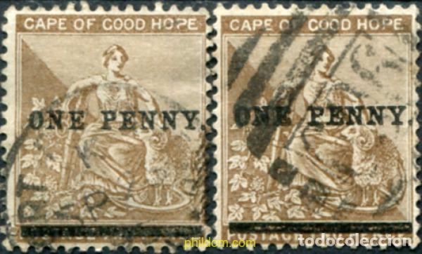 Sellos: 794981 USED CABO DE BUENA ESPERANZA 1893 SELLOS DE 1885 SOBRECARGADOS