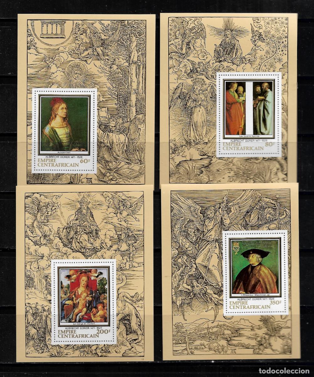 Sellos: CENTROAFRICANA 1978, Ivert 350/53 - PINTURAS DE DURERO EN HOJAS BLOQUE SIN DENTAR. MNH.
