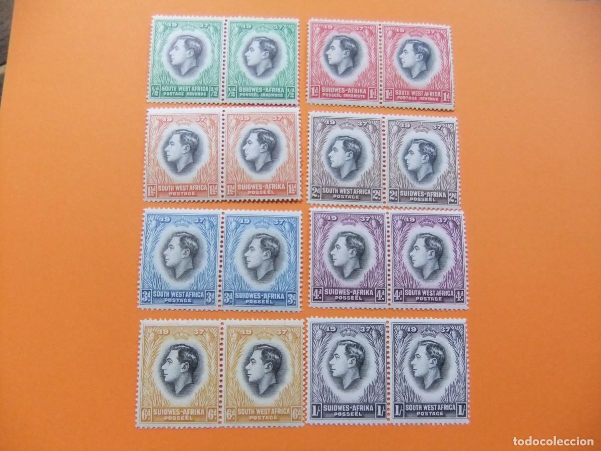Sellos: 48 SWA SUIDWES AFRIKA - SOUTH WEST AFRICA 1937 / GEORGE VI / YVERT 140 / 155 MH -MNH