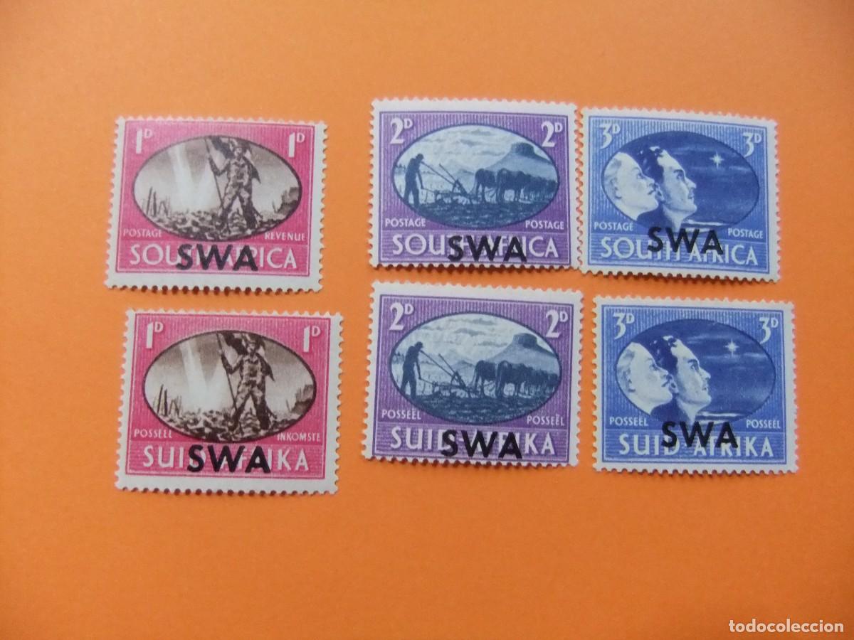 Sellos: 48 SWA SUIDWES AFRIKA - SOUTH WEST AFRICA 1945 / YVERT 204/ 209 MH