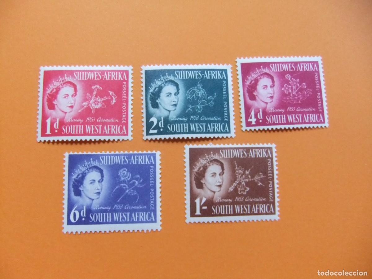 Sellos: 48 SWA SUIDWES AFRIKA - SOUTH WEST AFRICA 1953 / ELIZABETH II / YVERT 232 / 236 MH
