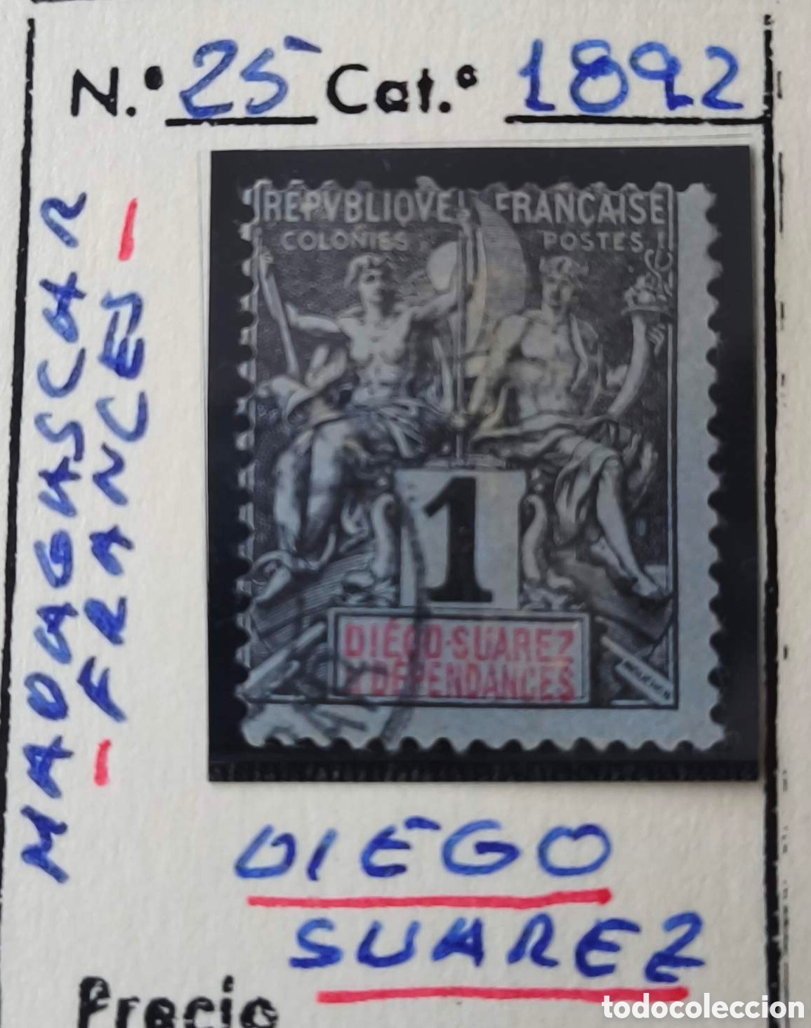 Sellos: Diego Su&aacute;rez. 1892. Un c&eacute;ntimo