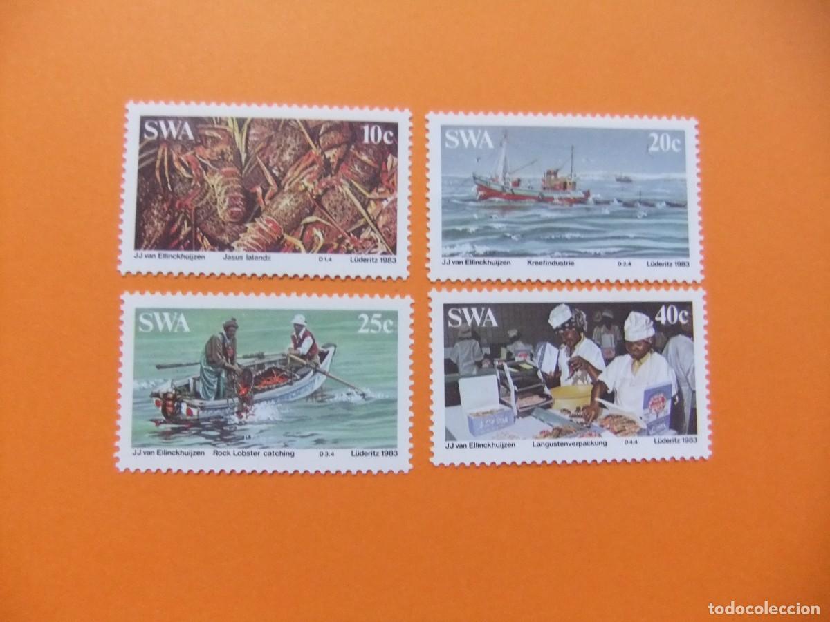 Sellos: 48 SWA SUIDWES AFRIKA - SOUTH WEST AFRICA 1983 / INDUSTRIA de la LANGOSTA / YVERT 502 / 505 MNH
