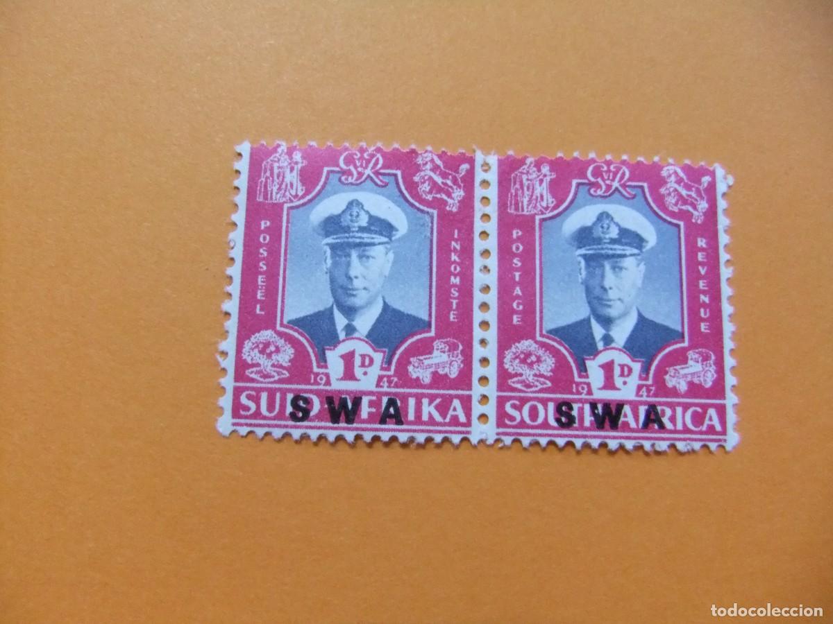Sellos: 48 SWA SUIDWES AFRIKA - SOUTH WEST AFRICA 1947 / REY / YVERT 210 + 213 FU defecto