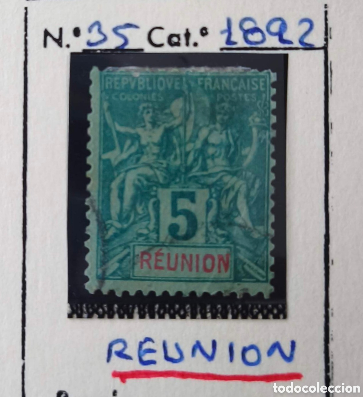 Sellos: Reuni&oacute;n. 1892. 5 c&eacute;ntimos