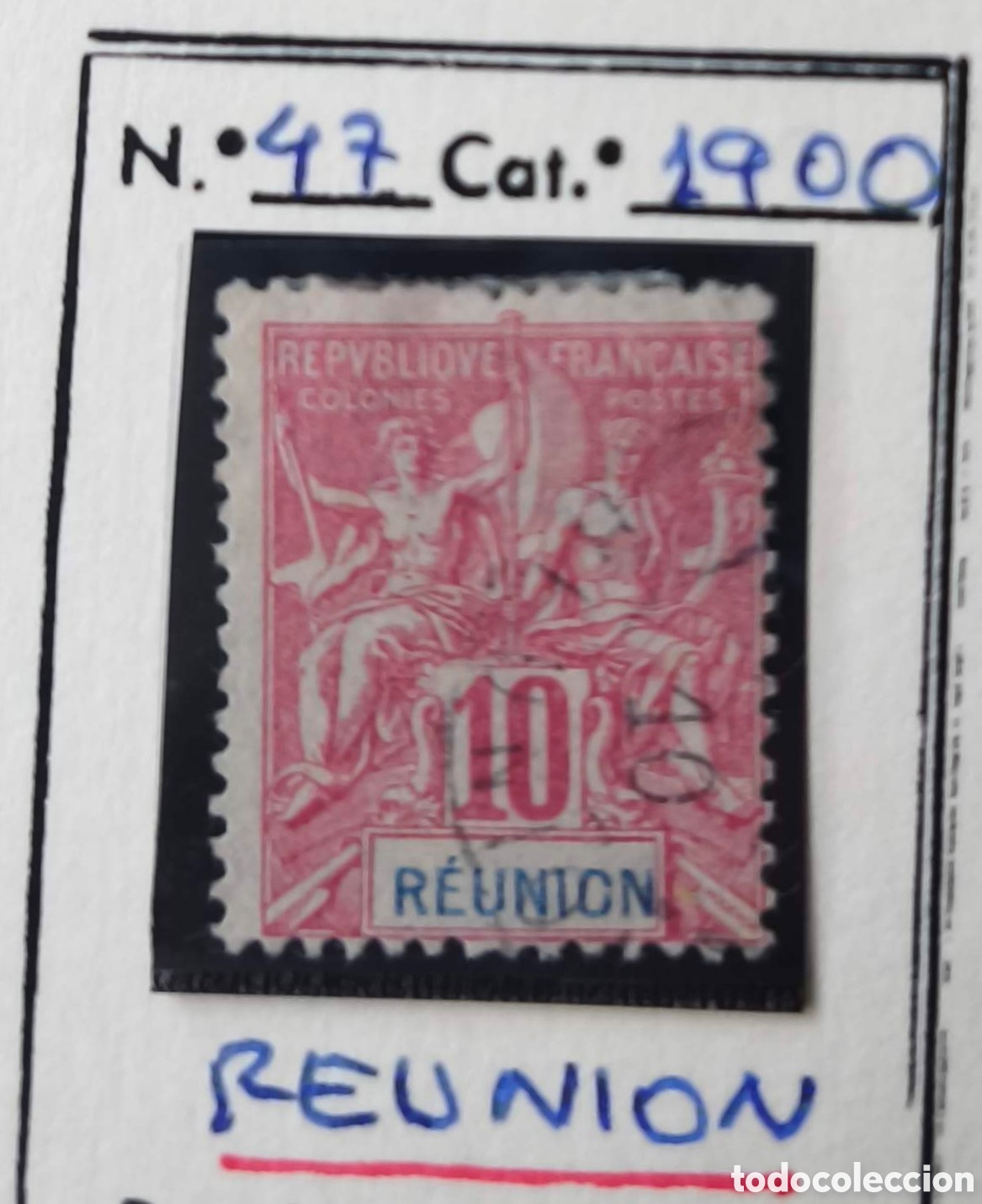 Sellos: Reuni&oacute;n. 1900. 10 c&eacute;ntimos