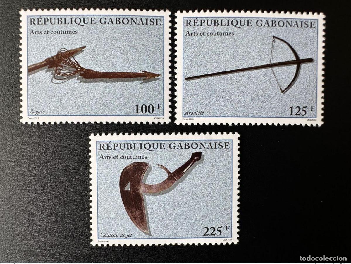 Sellos: Gab&oacute;n 1999 Mi. 1466 - 1468 Artes y costumbres Artesan&iacute;a Arte &iexcl;RARO!