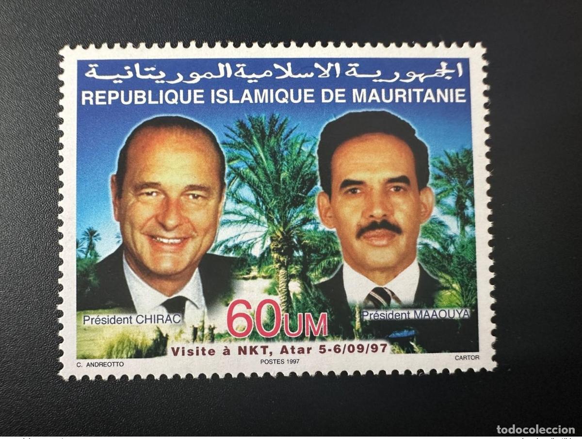 Sellos: Mauritania 1997 Mi. A1048 Visita NKT Nouakchott Jacques Chirac Maaouya