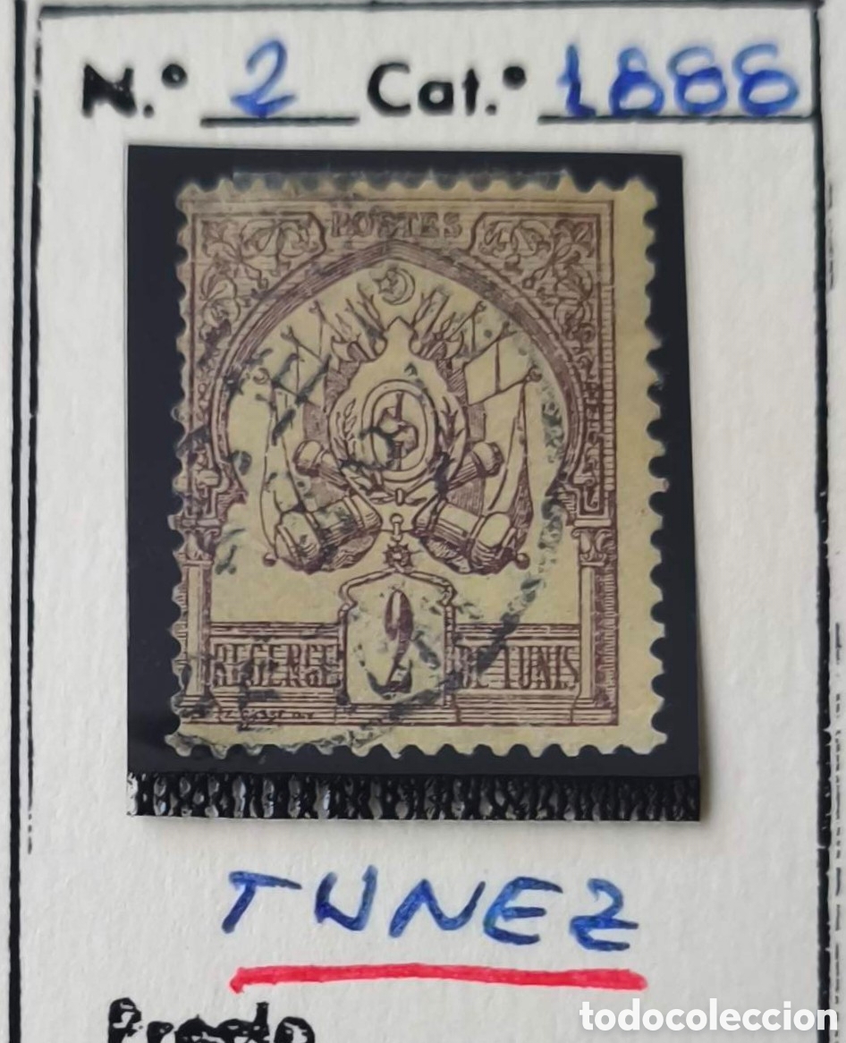 Sellos: T&uacute;nez. 1888. 2 c&eacute;ntimos