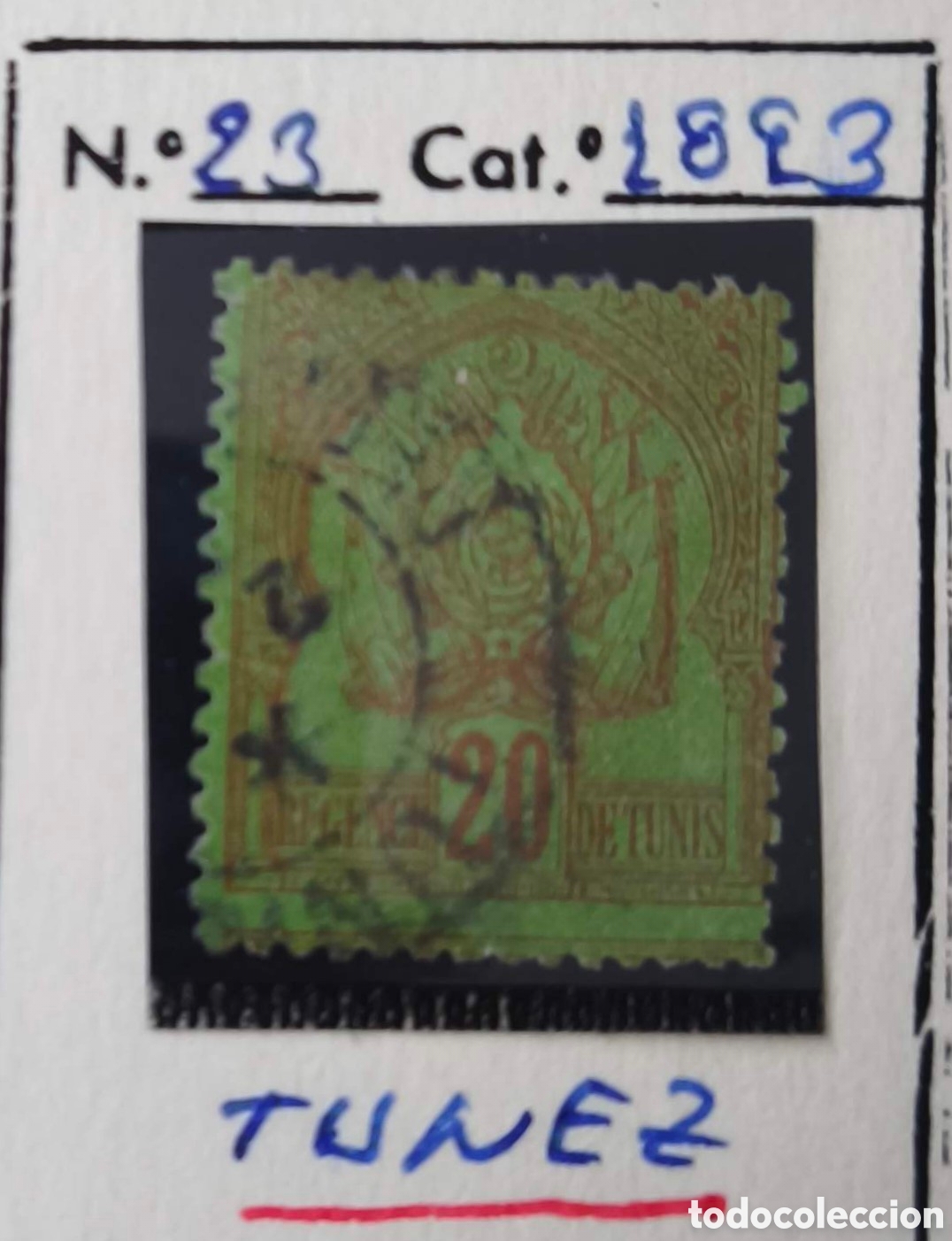 Sellos: T&uacute;nez. 1893? 20 c&eacute;ntimos