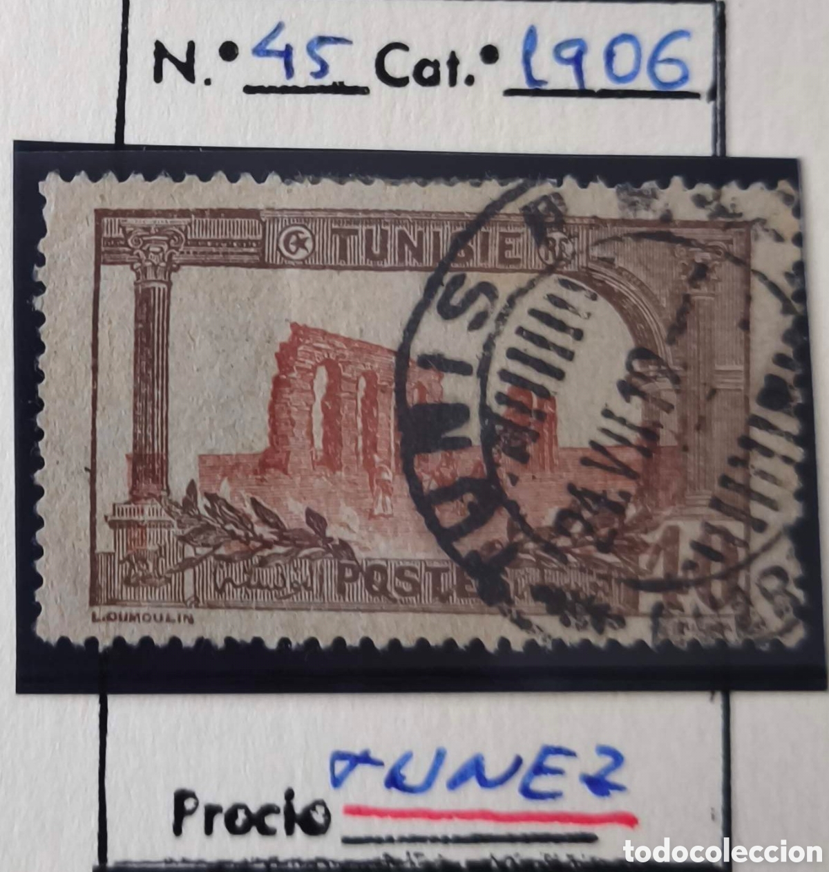 Sellos: T&uacute;nez. 1906. 75 c&eacute;ntimos - Foto 1