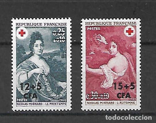 Sellos: CRUZ ROJA y pinturas de Isla Reuni&oacute;n. sellos a&ntilde;o 1968 Yvert 3,85 &euro;