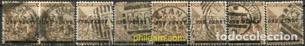 Sellos: 795079 USED CABO DE BUENA ESPERANZA 1893 SELLOS DE 1885 SOBRECARGADOS