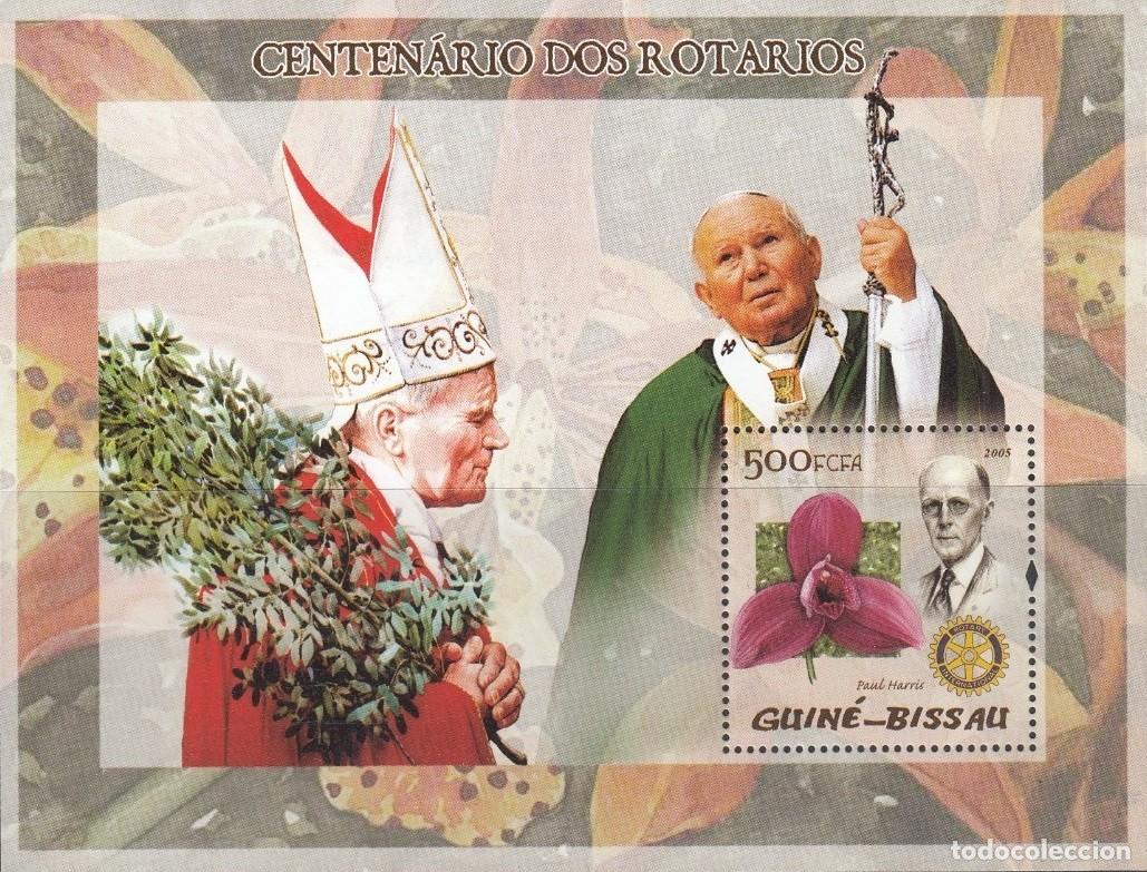 Sellos: GUINEA BISSAU 2005 SHEET MNH PAUL HARRIS PAPA JUAN PABLO II POPE JOHN PAUL II ORQUIDEAS ORCHIDS