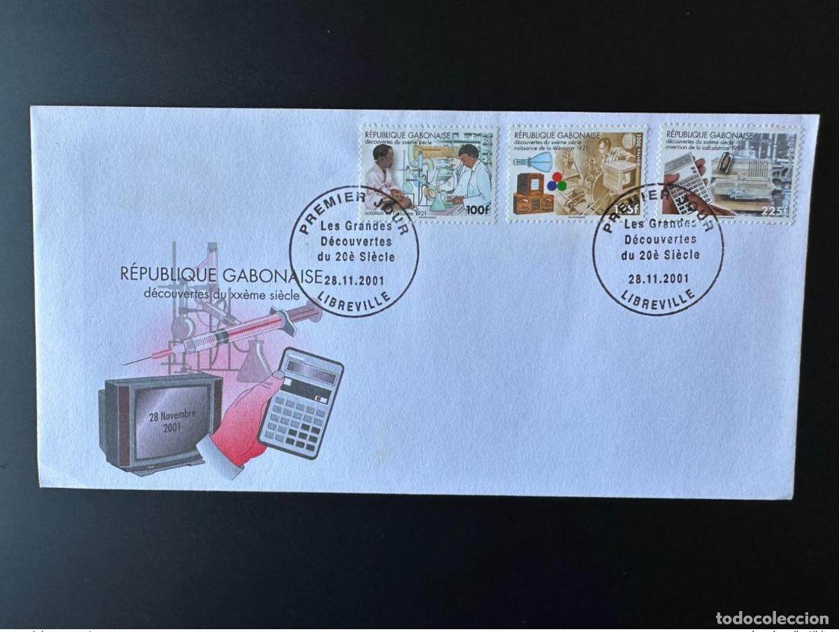Sellos: Gab&oacute;n 2001 Mi. 1652 - 1654 FDC Primer d&iacute;a Descubrimientos de insulina del siglo XX TV