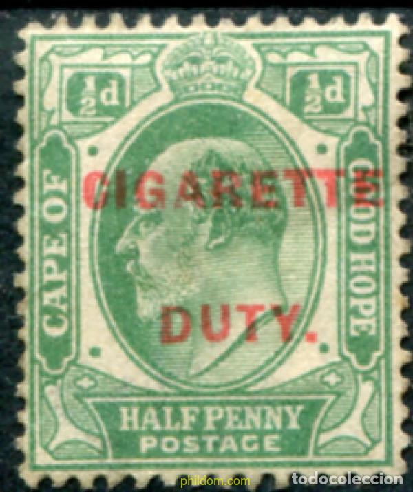 Sellos: 795156 HINGED CABO DE BUENA ESPERANZA 1909 IMPUESTO DE LOS CIGARRILLOS