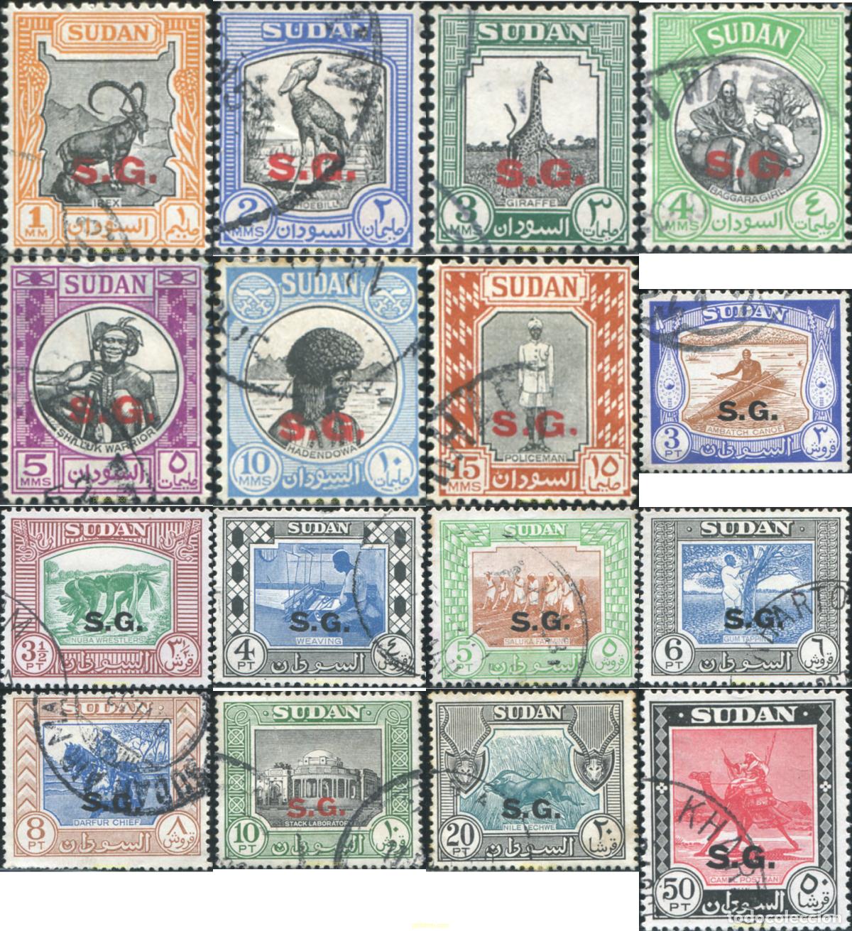 Sellos: 773973 USED SUDAN 1951 SERIE BASICA SOBRECARGADOS