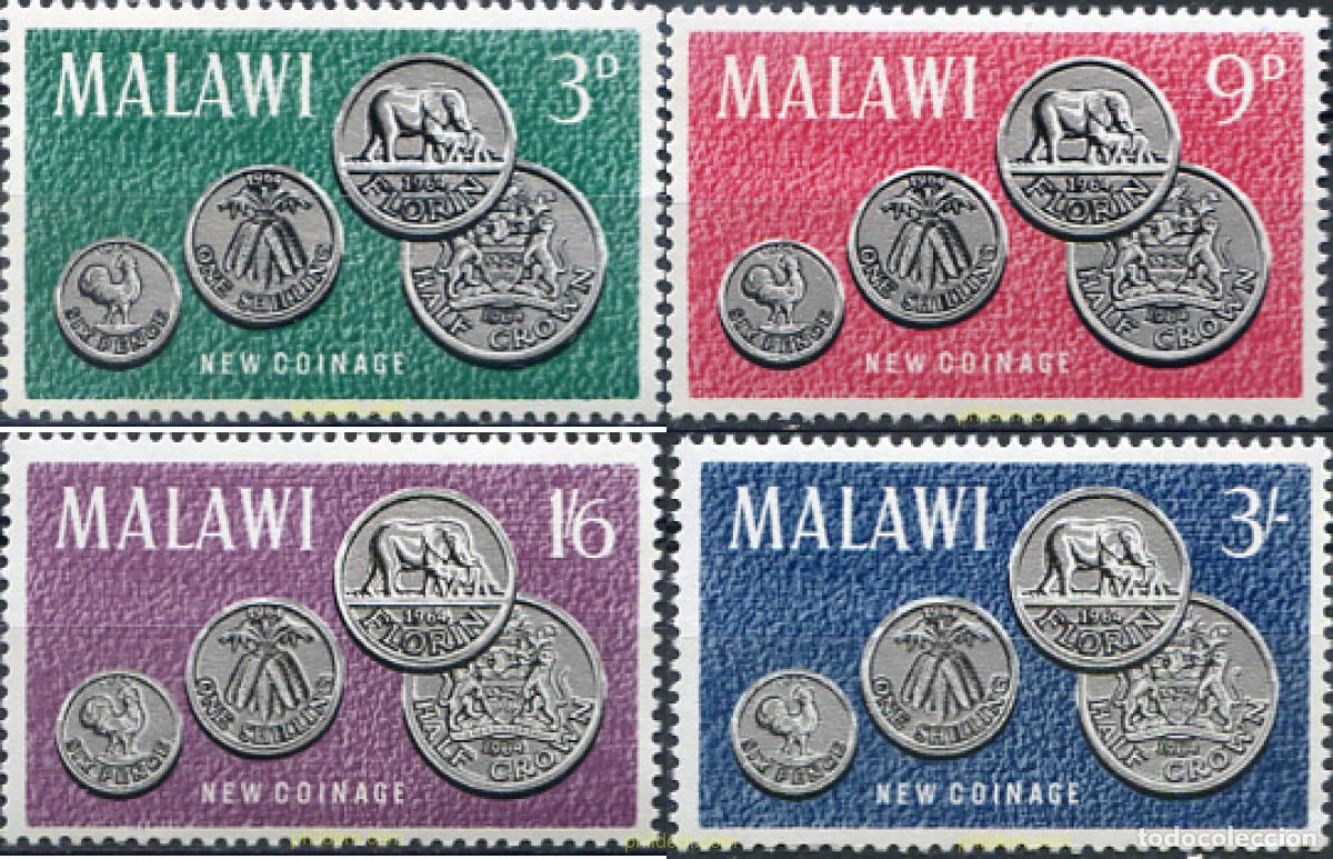 Sellos: 181071 MNH MALAWI 1965 MONEDAS