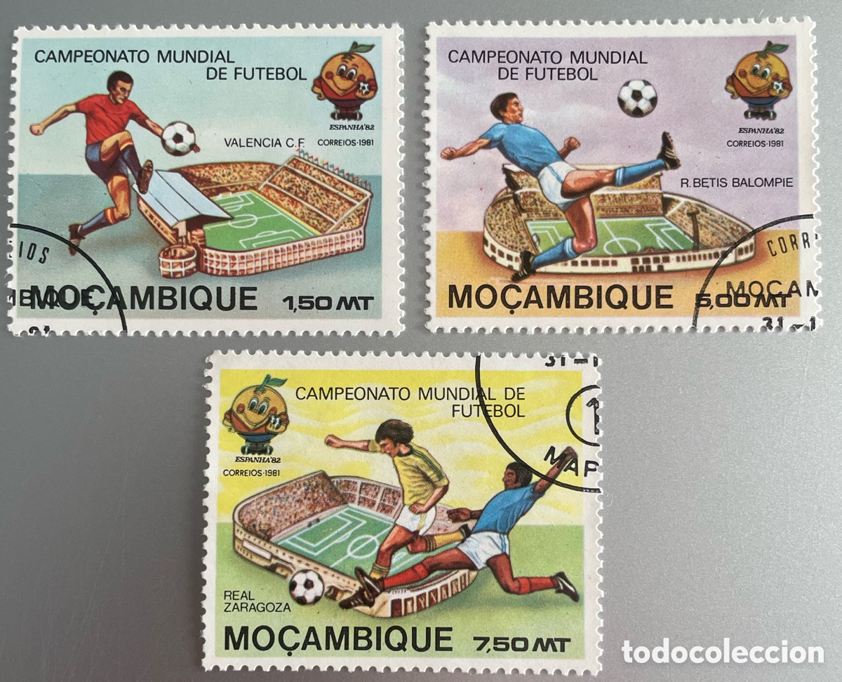 Sellos: Mozambique. Mundial f&uacute;tbol. Espa&ntilde;a 82. 1981
