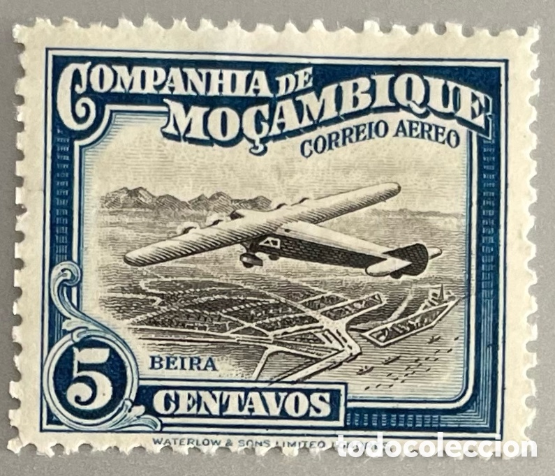 Sellos: Mozambique. Compa&ntilde;&iacute;a. Avi&oacute;n. 1935