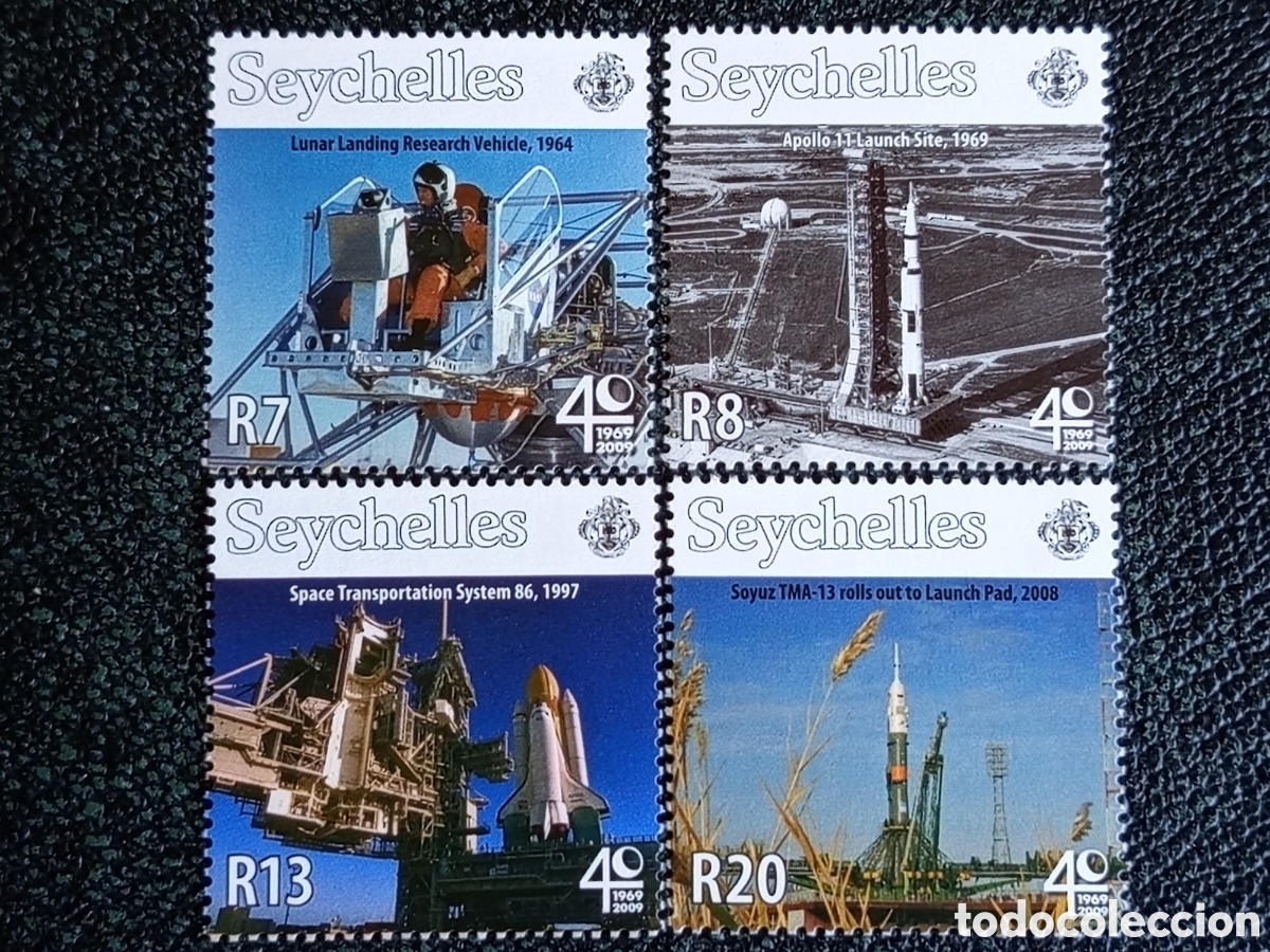 Sellos: Seychelles &Aacute;frica 2009 Espacio Apolo Luna Lote 4S MNH (Michel 973-976)