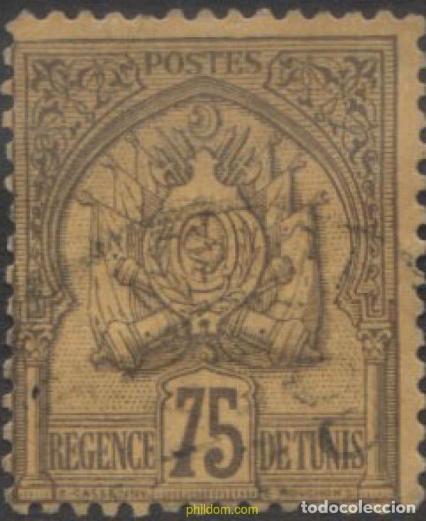 Sellos: 654197 USED TUNEZ 1888 FONDO PUNTEAO, CRIFRAS