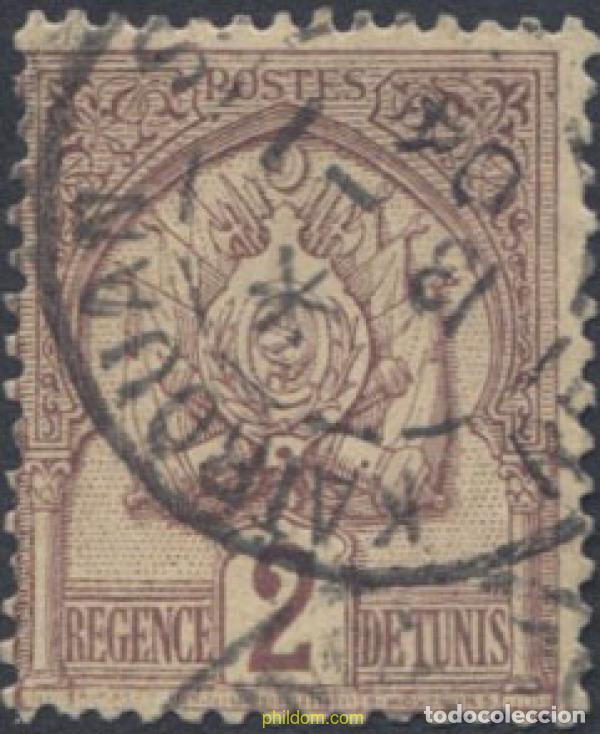 Sellos: 654188 USED TUNEZ 1888 FONDO PUNTEAO, CRIFRAS