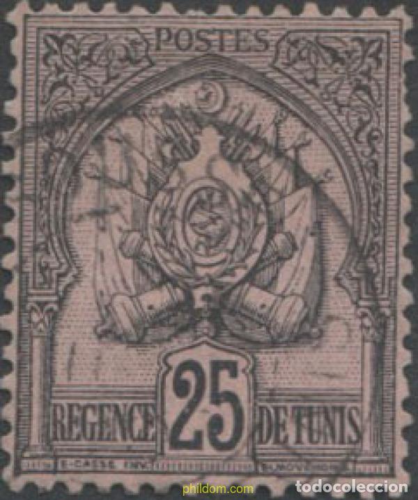 Sellos: 654193 USED TUNEZ 1888 FONDO PUNTEAO, CRIFRAS