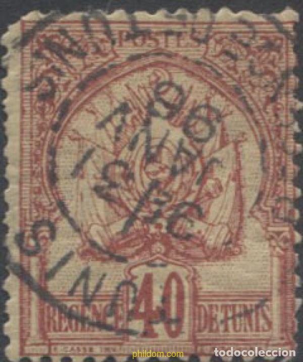 Sellos: 654196 USED TUNEZ 1888 FONDO PUNTEAO, CRIFRAS