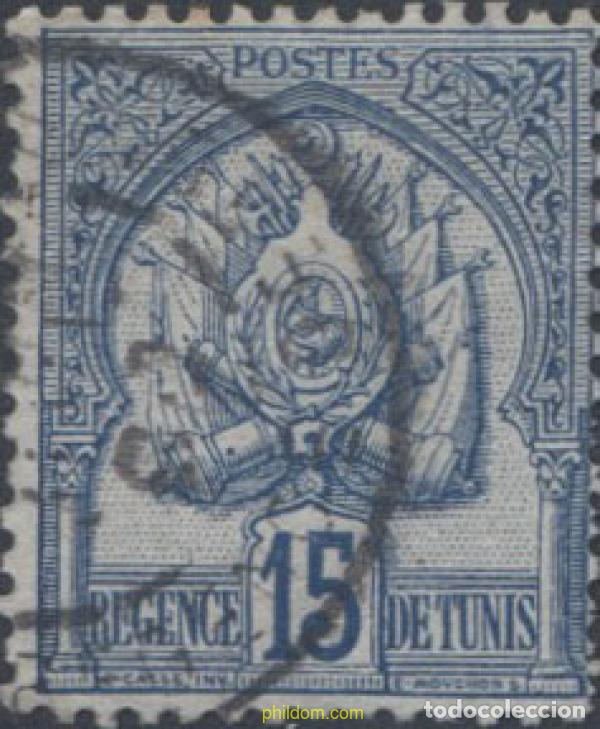Sellos: 654194 USED TUNEZ 1888 FONDO PUNTEAO, CRIFRAS