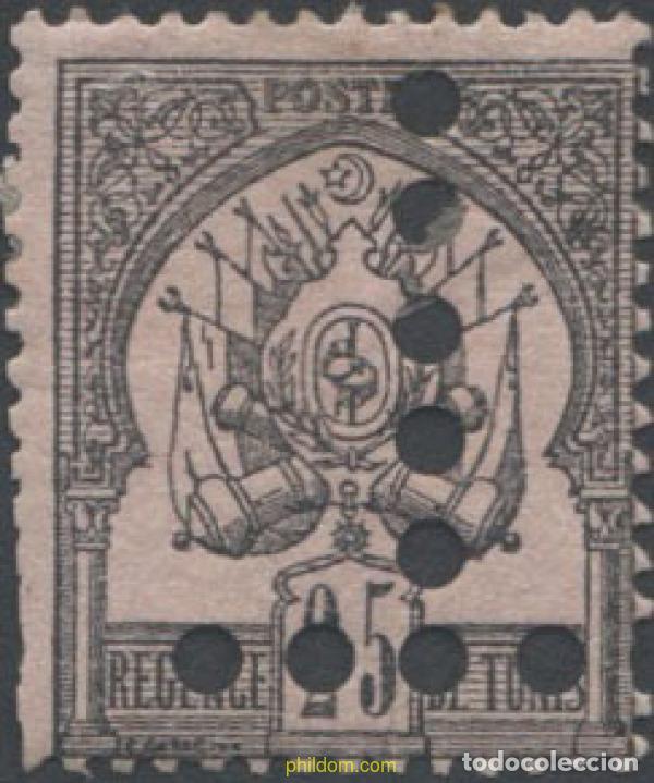Sellos: 654388 HINGED TUNEZ 1888 SELLOS POSTALES PERFORADOS EN T