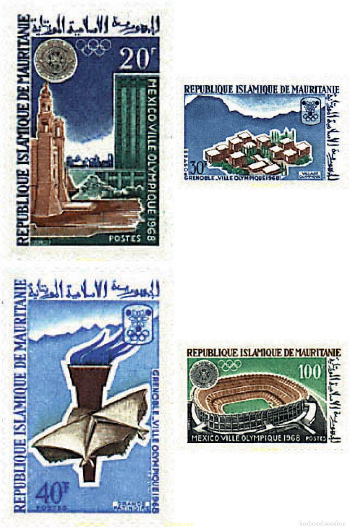 Sellos: 71326 MNH MAURITANIA 1967 19 JUEGOS OLIMPICOS VERANO MEXICO 1968 - 10 JUEGOS OLIMPICOS INVIERNO GRE