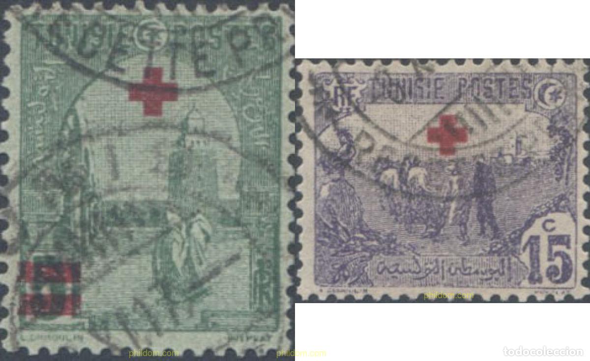 Sellos: 654307 USED TUNEZ 1915 EMISION A BENEFICIO DE LA CRUZ-ROJA. SELLOS DEL 1906/1920 SOBRECARGADOS