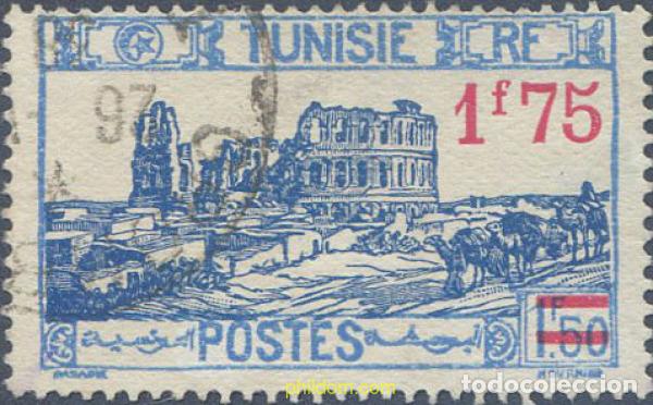 Sellos: 654355 USED TUNEZ 1937 EDIFICIOS