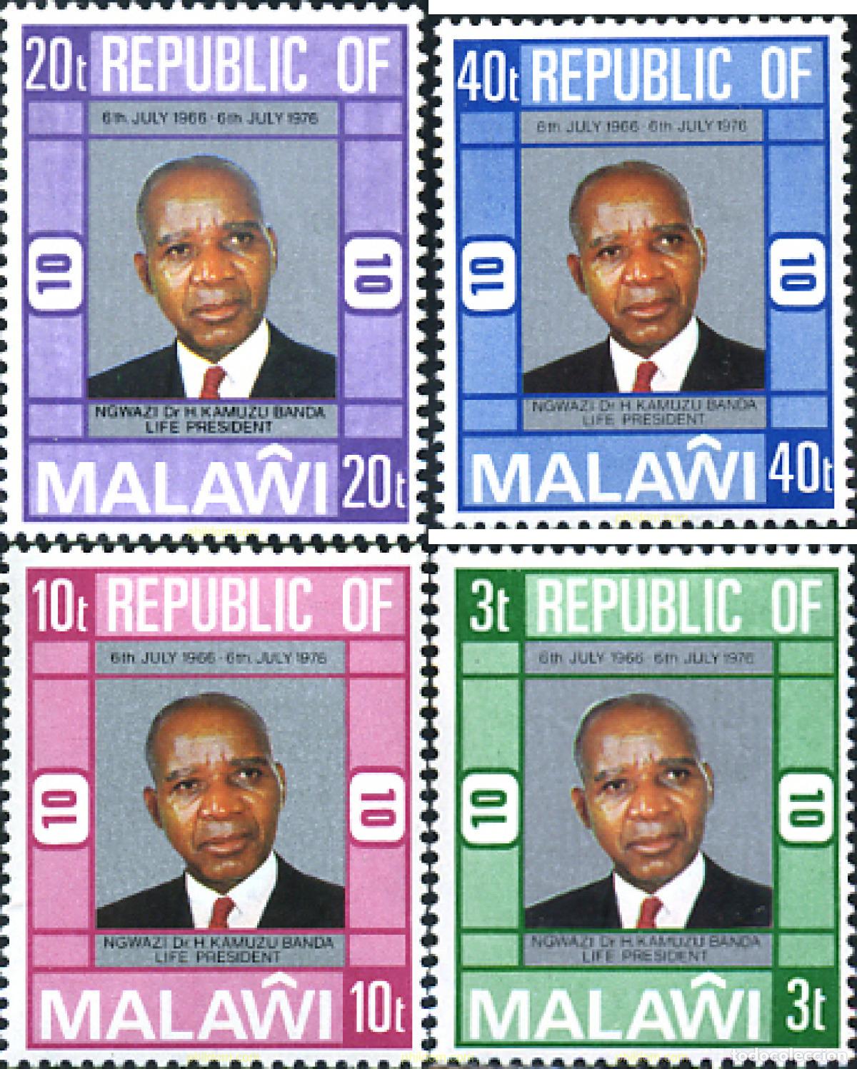 Sellos: 227326 MNH MALAWI 1976 10 ANIVERSARIO DE LA REPUBLICA