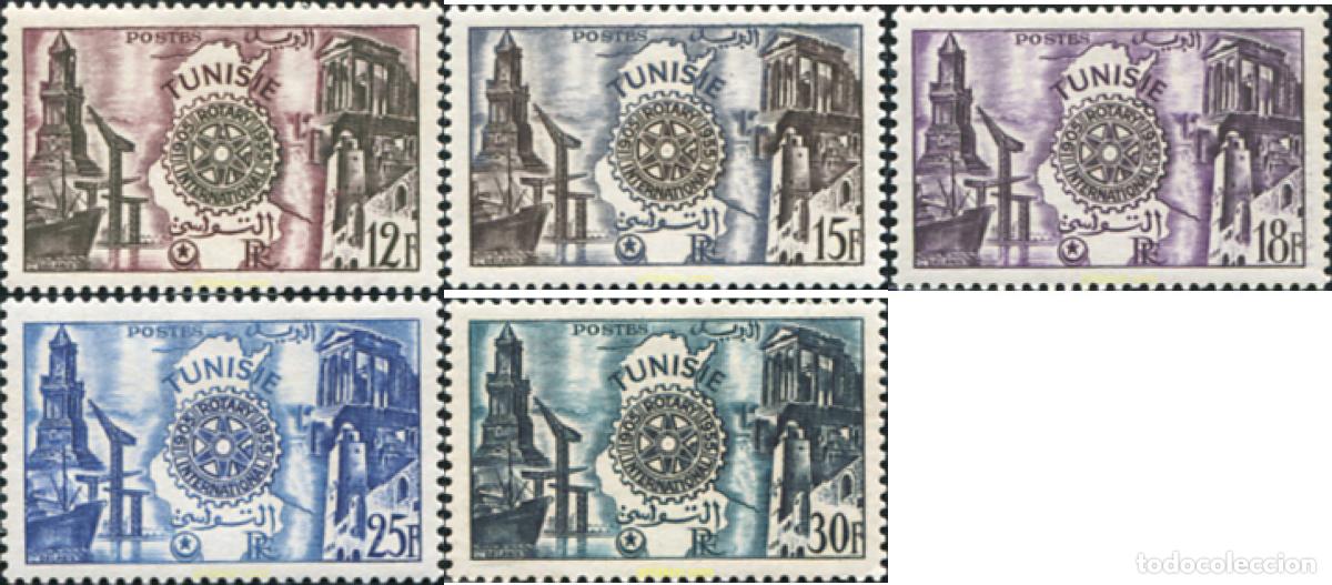 Sellos: 635240 MNH TUNEZ 1955 CINCUENTENARIO DEL ROTARY INTERNACIONAL