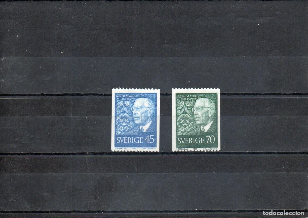 Sellos: SUECIA. REY GUSTAVO VI ADOLFO. DENTADO 12 1/2 HORIZONTALMENTE.