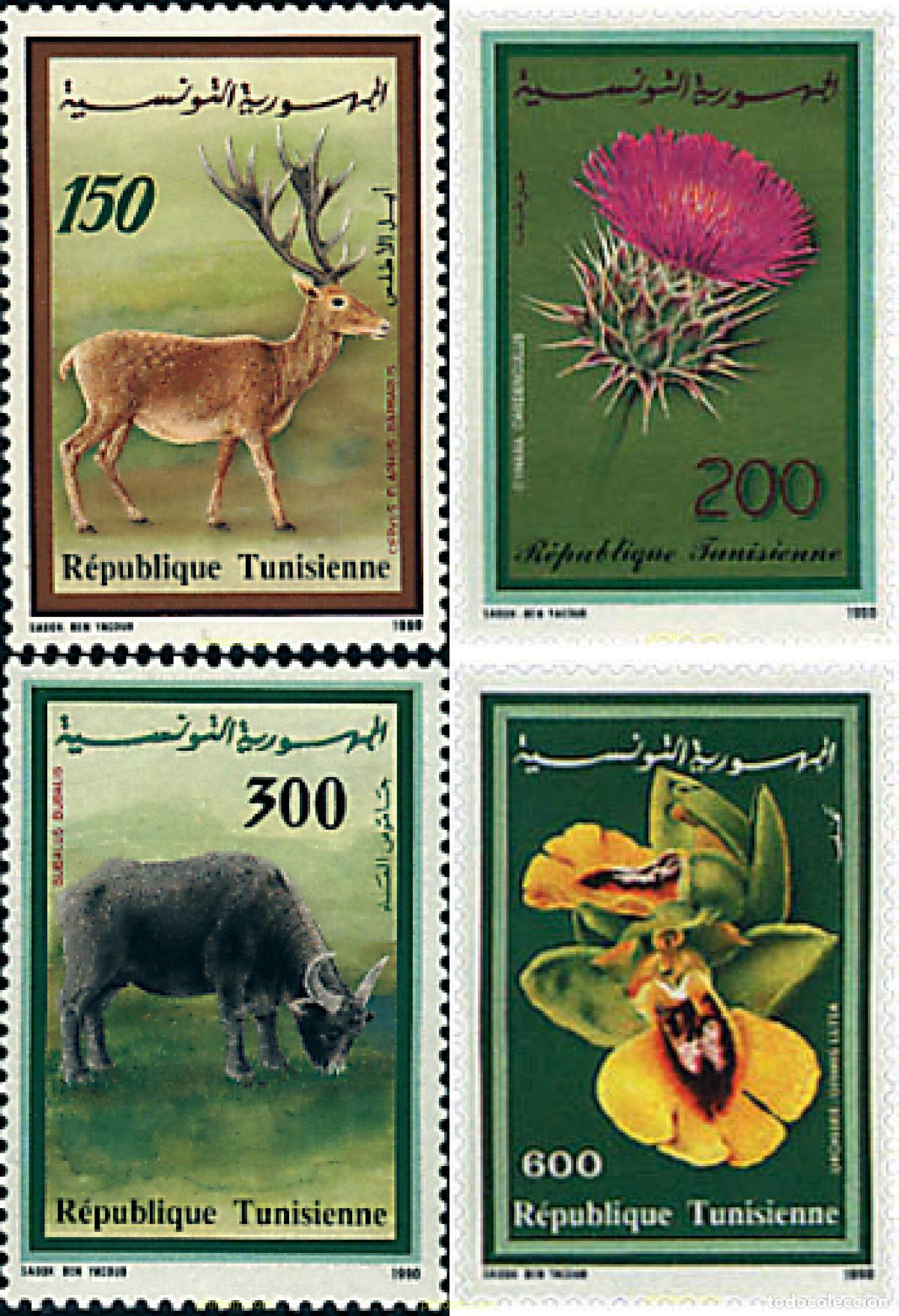 Sellos: 95152 MNH TUNEZ 1990 FAUNA Y FLORA