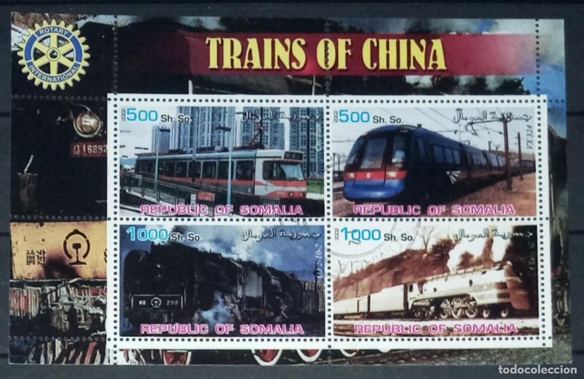 Selos: SOMALIA 2002 SHEET USED MNH TRENES A VAPOR STEAM TRAINS LOCOMOTORAS LOCOMOTIVES LOKOMOTIVEN TRENI