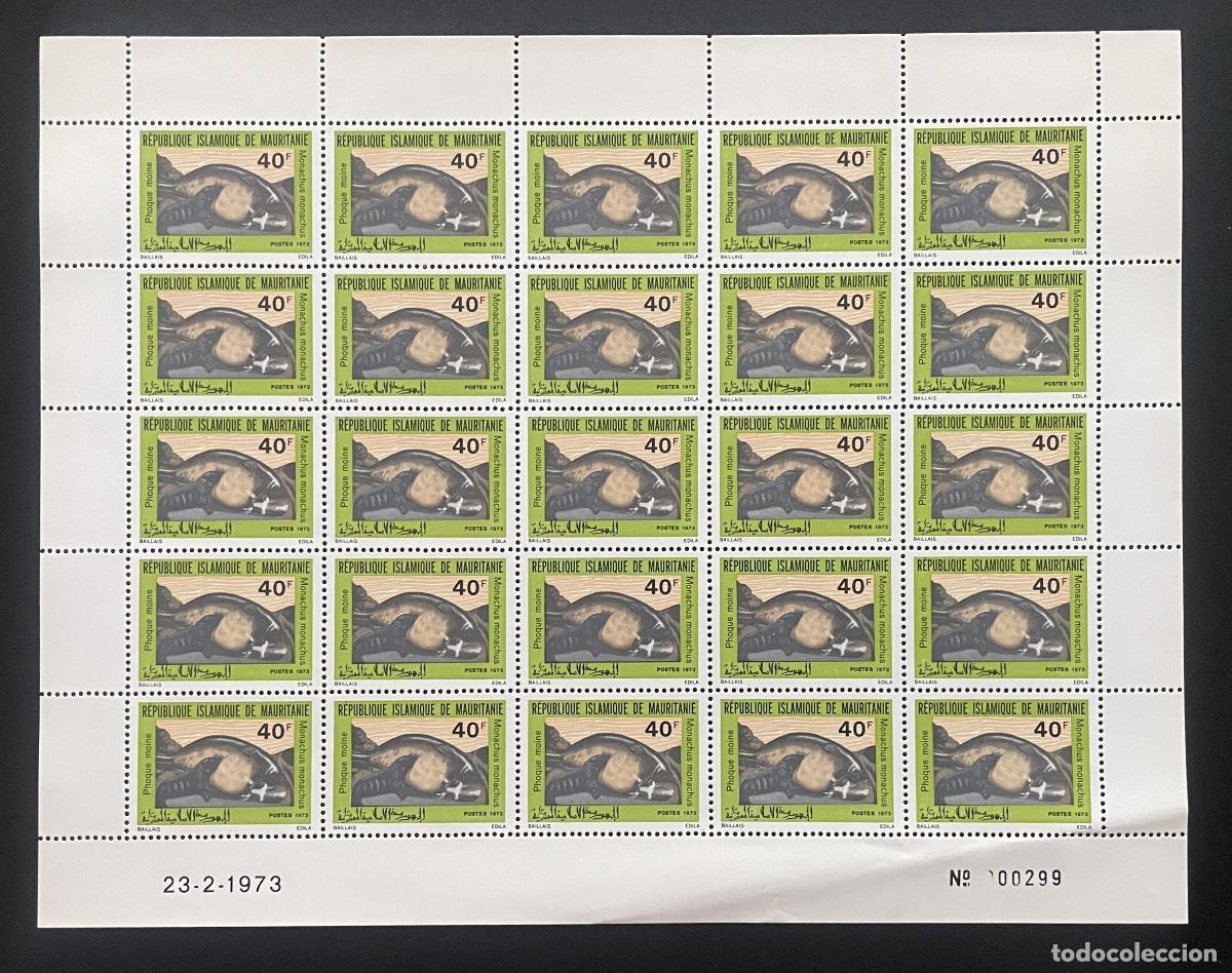 Sellos: Mauritania 1973 YT 305 bloque foca monje Monachus fauna