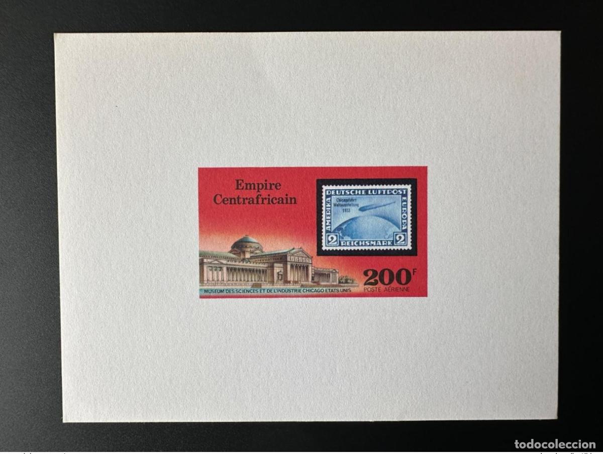 Sellos: Rep&uacute;blica Centroafricana 1977 Mi. 491 Proof Luxe Zeppelin Museum Sciences Chicago